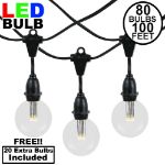 80 Warm White G50 LED Suspended Commercial Grade Intermediate Base Light Set