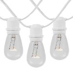 25 Clear S14 Commercial Grade Light String Set on 37.5' of White Wire 