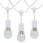 25 LED S14 Warm White Commercial Grade Suspended Light String Set on 37.5' of White Wire 
