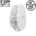 C7 1000' Spool 30" Spacing 8 Amp White Wire