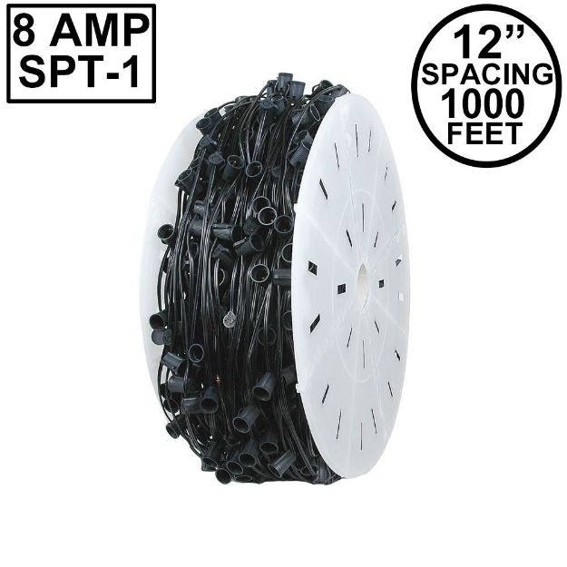 C9 1000' Spool 12" Spacing 8 Amp Black Wire