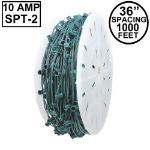 10 Amp C9 1000' Reel Green Wire 36" Spacing