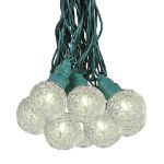 25 Warm White Tinsel LED G40 Pre-Lamped String Lights**ON SALE**