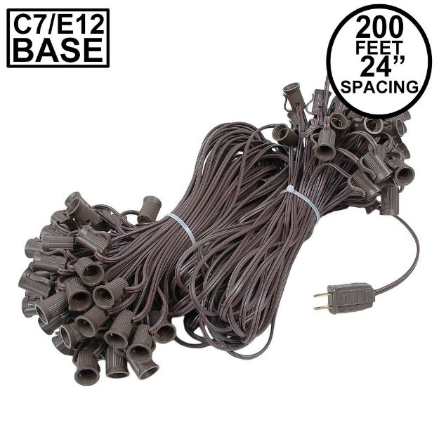 C7 200' Stringer 24" Spacing, 100 Sockets - Brown Wire