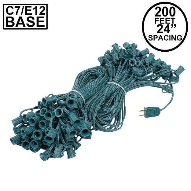 C7 200' Stringer 24" Spacing, 100 Sockets - Green Wire