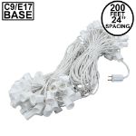 C9 200' Stringer 24" Spacing, 100 Sockets - White Wire