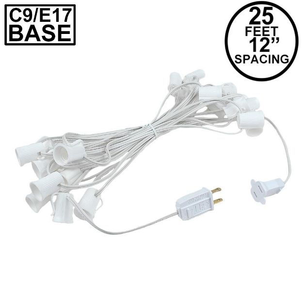 C9 25' Stringers 12" Spacing White Wire