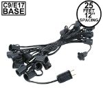 C9 25' Stringers 12" Spacing Black Wire