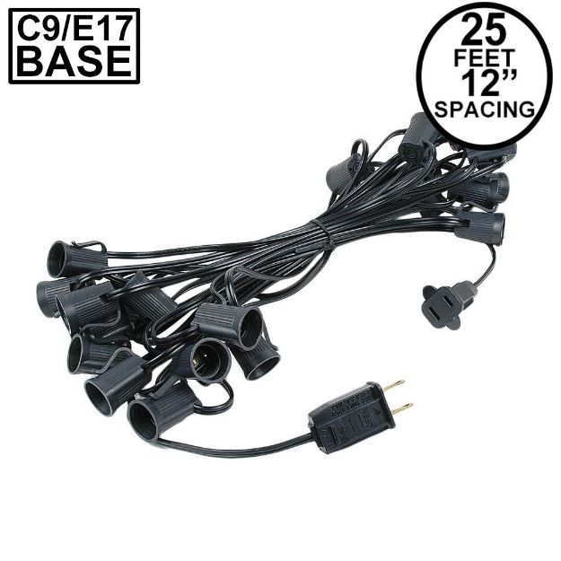 C9 25' Stringers 12" Spacing Black Wire