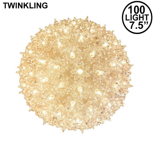 100 Light 7.5" Clear Twinkling Starlight Spheres