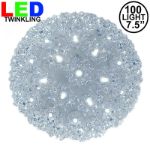 100 Twinkle LED 7.5" Sphere Pure White