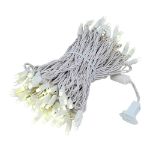 Commercial Grade Wide Angle 100 LED Warm White 50' Long on White Wire