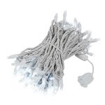 Commercial Grade Wide Angle 100 LED Pure White 50' Long on White Wire
