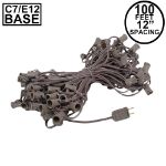 C7 100' String on Brown Wire, 100 Sockets