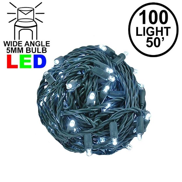 Coaxial 100 LED Pure White 6" Spacing Green Wire