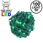 Coaxial 100 LED Green 6" Spacing Green Wire