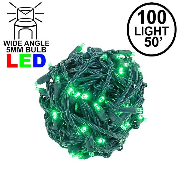 Coaxial 100 LED Green 6" Spacing Green Wire