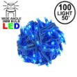 Coaxial 100 LED Blue 6" Spacing Green Wire