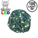 Coaxial 100 LED Warm White 6" Spacing Green Wire