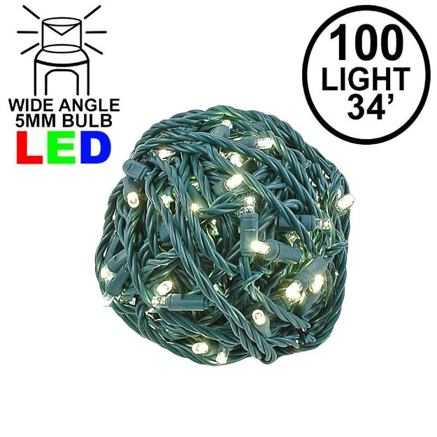 Coaxial 100 LED Warm White 4" Spacing Green Wire
