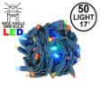 Coaxial 50 LED Multi 4" Spacing Green Wire
