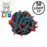 Coaxial 50 LED Red 4" Spacing Green Wire