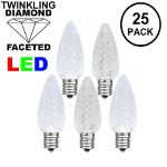 Twinkle Pure White C9 LED Replacement Bulbs 25 Pack
