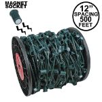 C9 Magnetic 500' Spool 12" Spacing Green Wire
