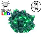 Coaxial 50 LED Green 6" Spacing Green Wire