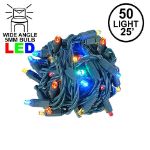 Coaxial 50 LED Multi 6" Spacing Green Wire