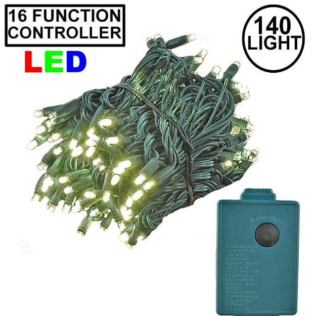 Warm White 140 LED Multi Function Chasing Christmas Lights 