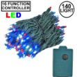 Red, White, Blue 140 LED Multi Function Chasing Christmas Lights 