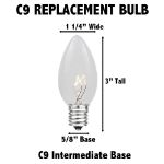 Red Twinkle C9 Bulbs 7 Watt Replacement Lamps 25 Pack