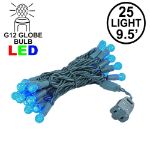 G12 25 LED Blue 4" Spacing Green Wire