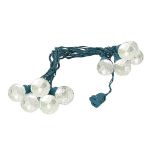 10 Warm White Sparkle Orb LED G40 Pre-Lamped String Lights