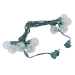 10 Warm White Sparkle Orb LED G40 Pre-Lamped String Lights