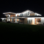 25 Light String Set with Pure White LED C7 Bulbs on Green Wire