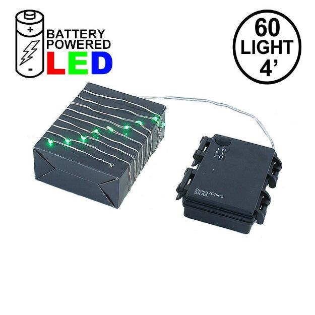 Battery Operated LED Micro Fairy Light Set 60 Light Green***On Sale***