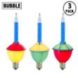 Blue Classic Bubble Light With Multi Base Replacements 3 Pack 