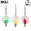 Clear Classic Bubble Light With Clear Multi Base Replacements 3 Pack 