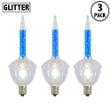 Blue Bubble Light With Silver Glitter Replacements 3 Pack 