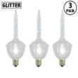 Clear Bubble Light With Silver Glitter Replacements 3 Pack 