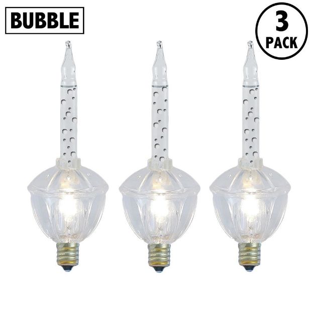 Clear Traditional Classic Bubble Light With Clear Base Replacements 3 Pack 