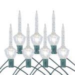 Traditional Clear Bubble Light Set with Silver Glitter