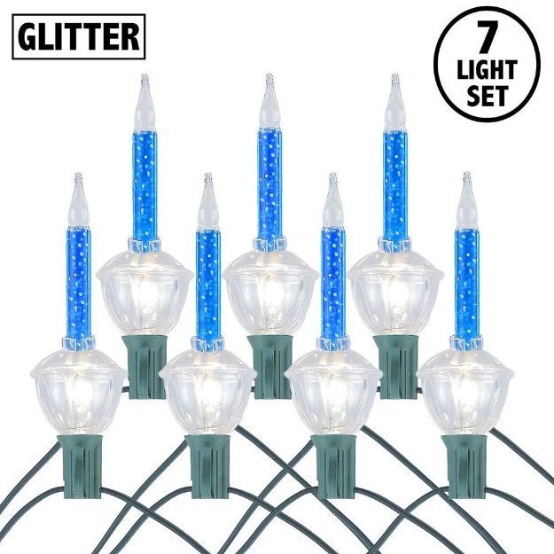 Blue Bubble Light Clear Base Set with Silver Glitter