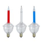 Red/Clear/Blue Bubble Light Clear Base Set with Silver Glitter