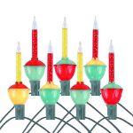 Red and Yellow Bubble Light Clear Base Set with Silver Glitter