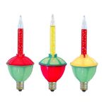 Red and Yellow Bubble Light Clear Base Set with Silver Glitter