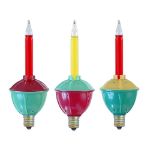Red and Yellow Bubble Light Clear Base Set with Silver Glitter