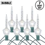 Clear with Clear Base Classic Traditional Bubble Light Set 7 Lamps